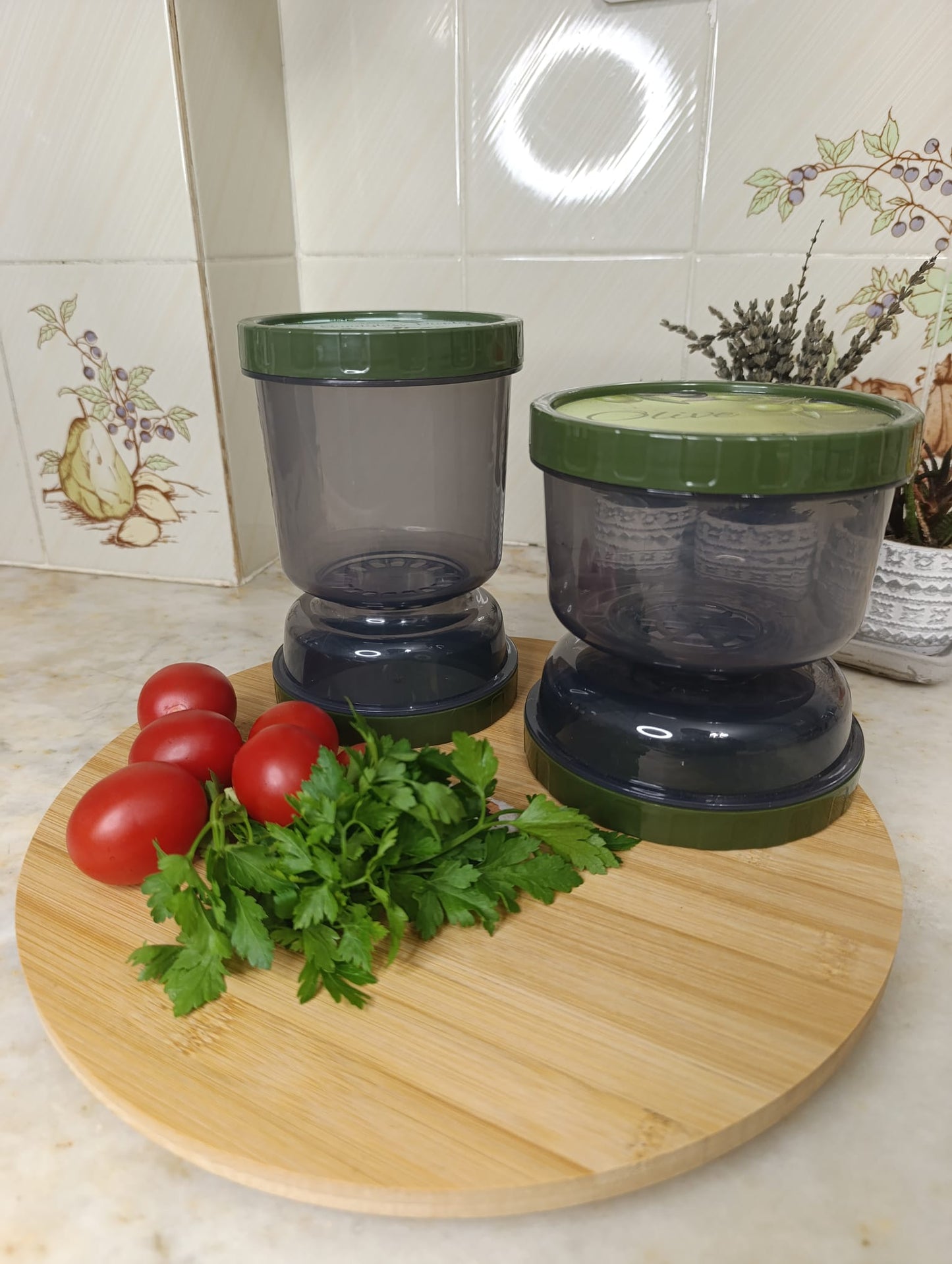 Kum Saati Zeytin Ve Turşu Saklama Kabı